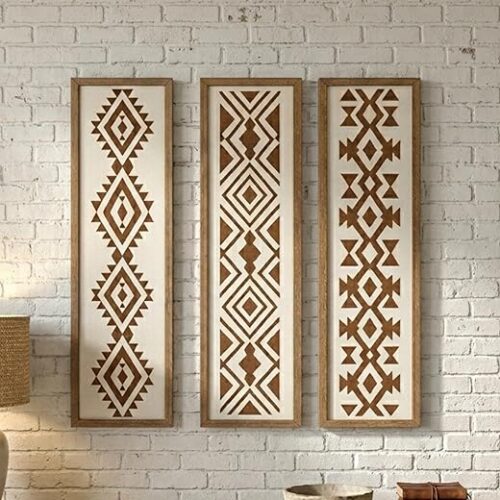 X DELUXE Minimalist Aztec Wood Wall Decor Set of 3 Geometric Scandinavian Boho Hanging Panels for Living Room Bedroom Hallway Office Modern Tribal... X DELUXE Minimalist Aztec Wood Wall Decor Set of 3 Geometric Scandinavian Boho Hanging Panels for Living Room Bedroom Hallway Office Modern Tribal...