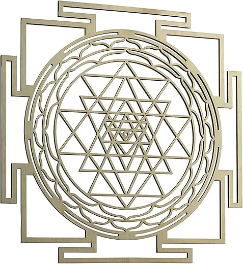 ZenVizion 13.5" Sri Yantra Wall Decor Mandala, Sacred Geometry Wall Art Yoga Decor, Grystal Grid, Wooden Art Symbol, Meditation Decor, Spiritual Decor ZenVizion 13.5" Sri Yantra Wall Decor Mandala, Sacred Geometry Wall Art Yoga Decor, Grystal Grid, Wooden Art Symbol, Meditation Decor, Spiritual Decor
